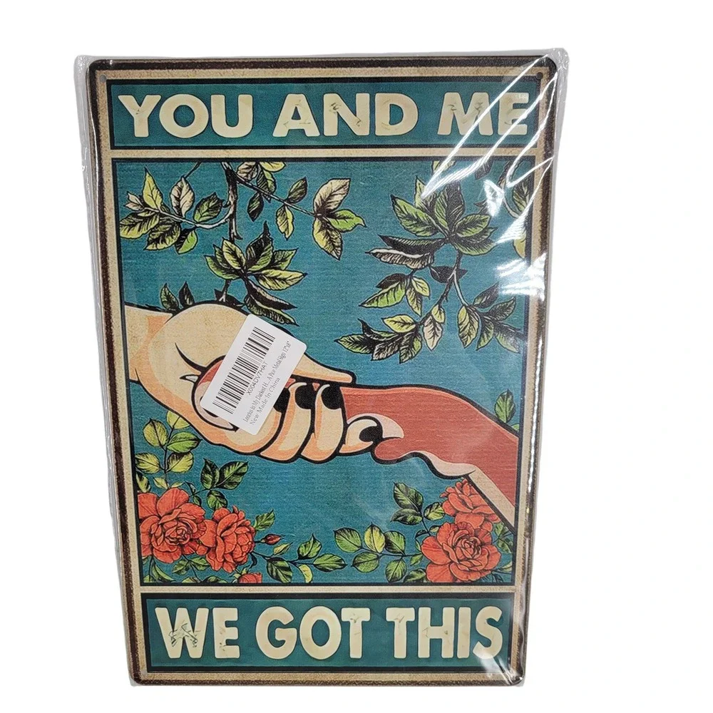 You and Me We Got This Metal Sign Vintage Floral Dog Cat‎ Lover Wall Art